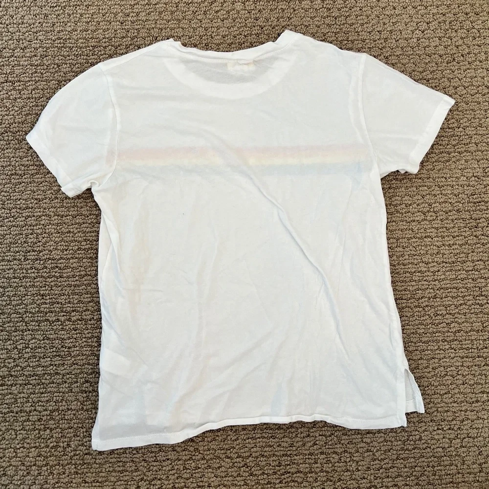 PST (by Project Social T) White T-shirt w Rainbow stripes Size Small - Picture 4 of 5